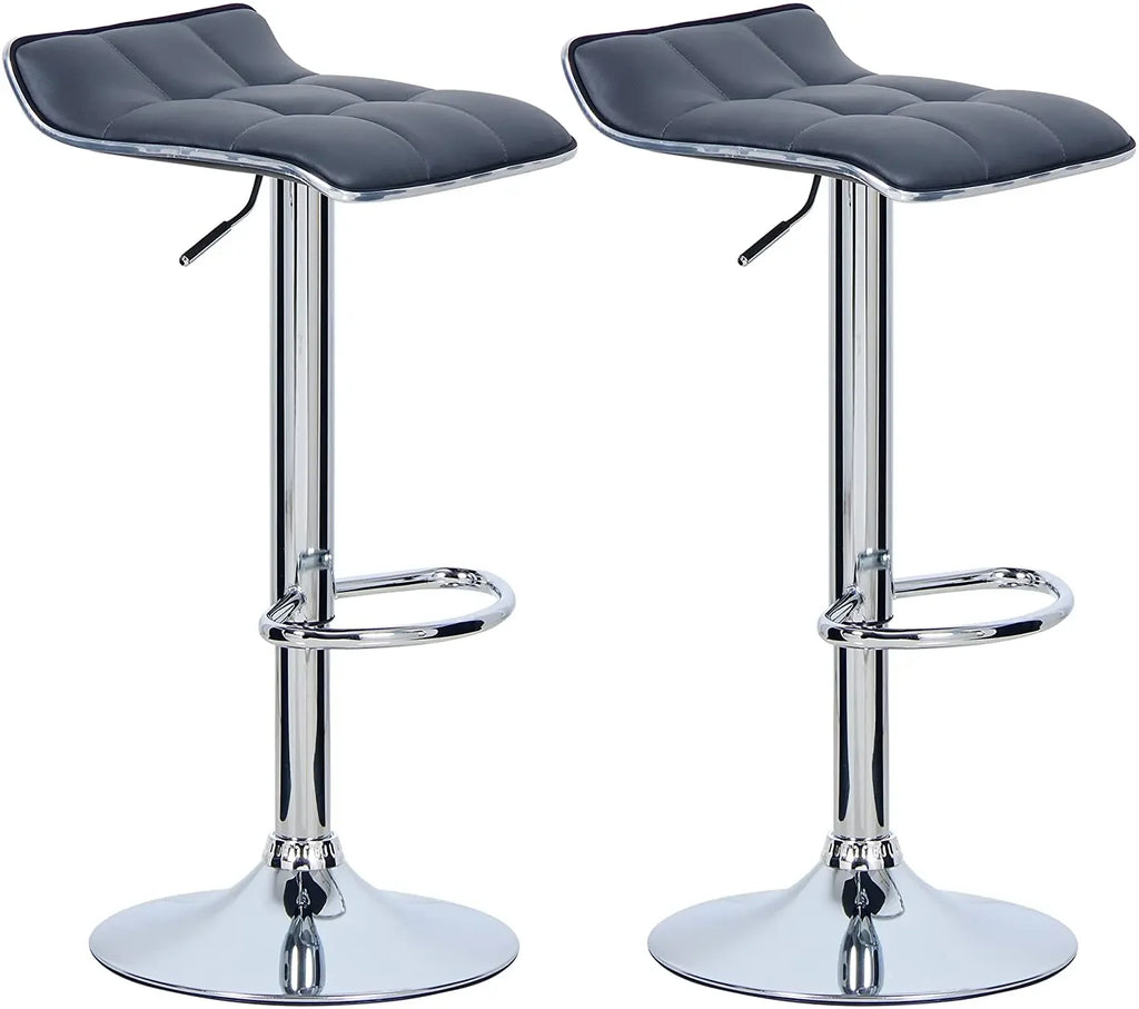 WOLTU Barhocker 2er Set en PU-Leder – Höhenverstellbare &amp; drehbare Tresenhocker mit gepolsterter Sitzfläche et Chromstahl-Gestell