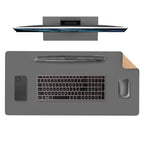 YSAGi Doppelseitige Leder Schreibtischunterlage – Große Desk Mat aus Leder &amp; Kork in Schwarz, Rutschfeste Schreibtischauflage &amp; Mauspad für Büro &amp; Zuhause