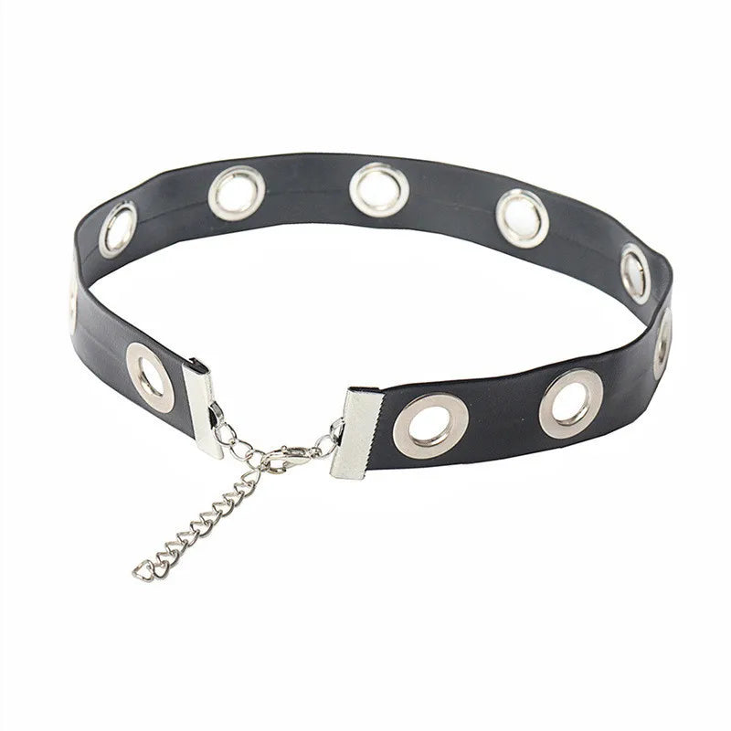 Gothic Rund-Choker aus schwarzem PU-Leder – Punk Halsband mit Ring für Damen, Cosplay & Party Schmuck