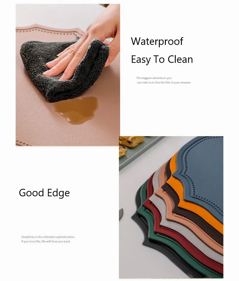 Ovale PU Leder Platzsets im Nordic Cream Design – Luxus Tischsets (1/4/6 Stück), wasserdicht, hitzeisolierend & rutschfest