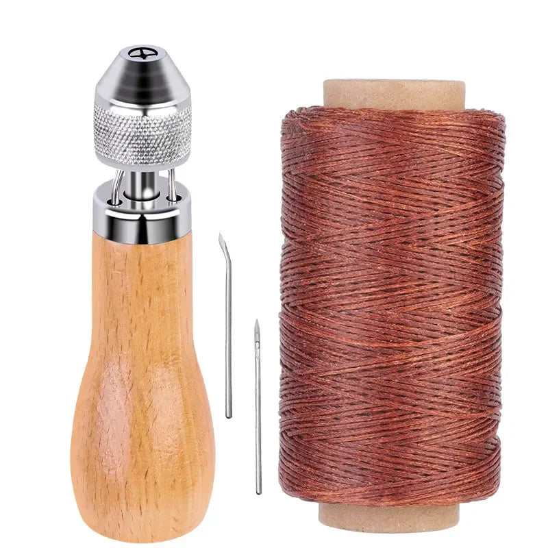 Fenrry Leder Nähahle Set – Manuelle Handnähmaschine mit Wachsgarn & Nadeln für Leder, Canvas & Schusterarbeiten