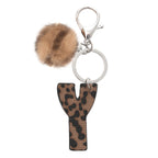 Modischer Leoparden Alphabet Schlüsselanhänger aus Kunstleder – Exquiser Buchstaben-Keyring as Handtaschen-Charm &amp; Geschenk 