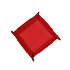 Rechteckige PU Leder Ablageschale mit Samt – Faltbares Storage Tray & Dice Tray für Schlüssel, Geldbörse, Münzen & Spiele