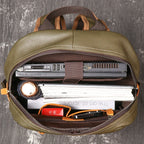 LEATHFOCUS Herren Rucksack aus echtem Leder – 15-Zoll Laptop Rucksack für Schule, Uni & Freizeit