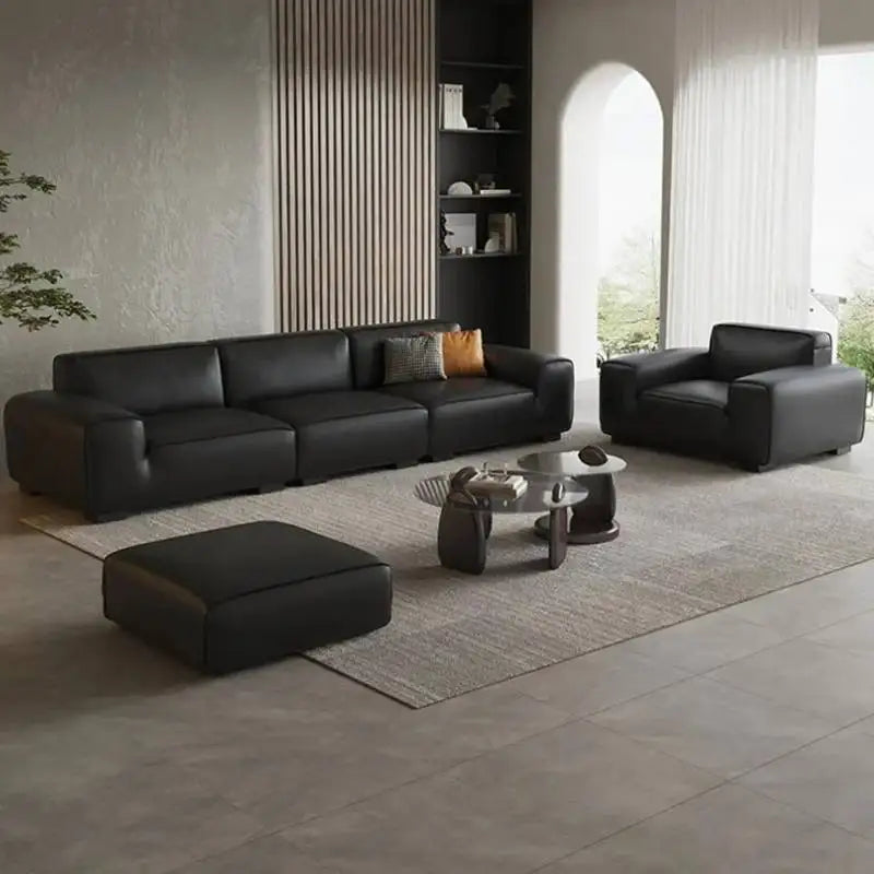 Nordisches Ecksofa in Schwarz – Modernes Relax Sofa im minimalistischen Stil mit Stauraum & Schlaffunktion für Wohnzimmer