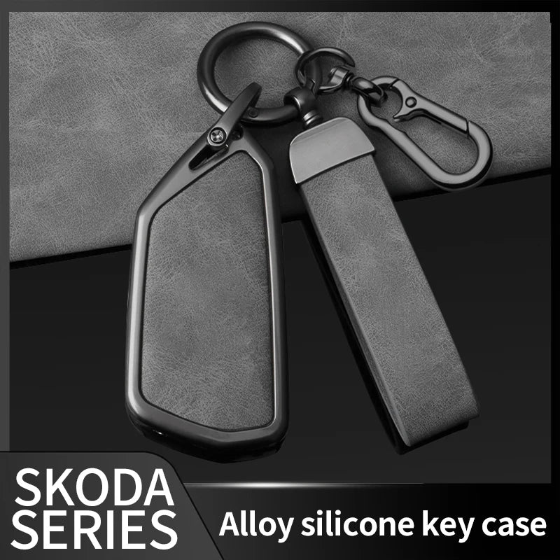 Premium Autoschlüssel Hülle aus Metall & Leder für VW Golf 8 (MK8), ID.3, ID.4 – Passend für Cupra, Skoda Octavia A8 & Seat Leon MK4 (2020–2021)