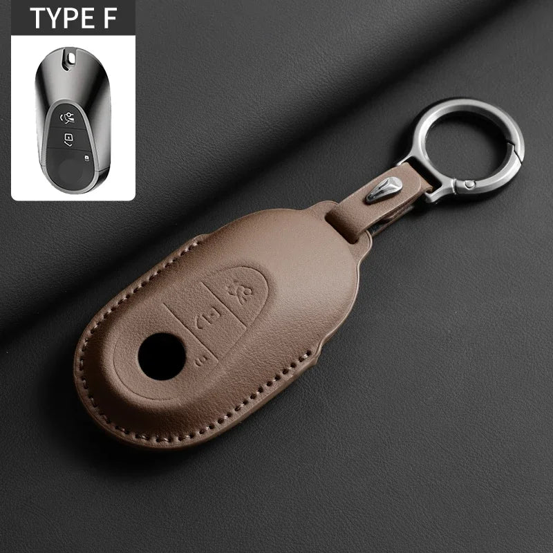Vollumschließende Flip Leder Autoschlüssel Hülle für Mercedes-Benz – Premium Key Case Cover für A, C, E, S, G-Klasse, GLC, CLA, GLB, GLS, GLA (W177/W205/W213/W222/X167)
