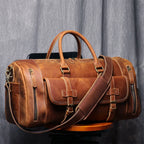 MUNUKI Vintage Crazy Horse Leder Reisetasche - Große Herren Duffle Bag aus echtem Rindsleder, robuste Weekend- &amp; Travel Tote Bag 