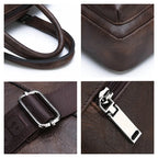 Sac à main en cuir PU pour hommes – Grand sac pour ordinateur portable professionnel avec de nombreuses poches, fête de l'eau et bandoulière