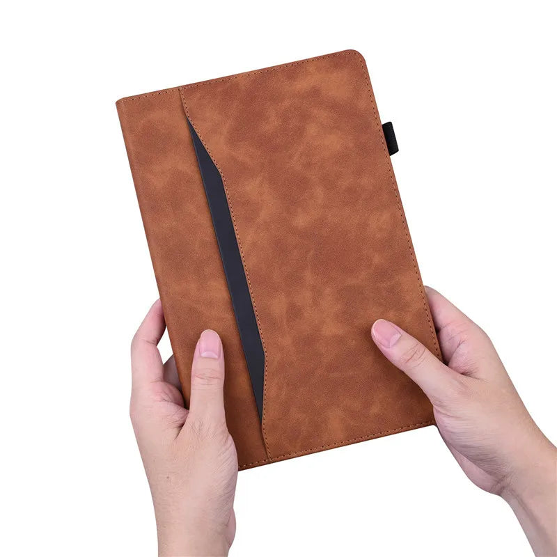 Funda tipo billetera de cuero de PU de lujo para iPad 11 (11. Generación 2025 / A16) y iPad 10. Generación - Funda con tapa con función de tarjeta y soporte 