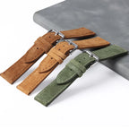 Vintage Uhrenarmband aus echtem Wildleder – Handgenähtes Suede Leder Watchband 18–24 mm für Seiko, Huawei & klassische Armbanduhren