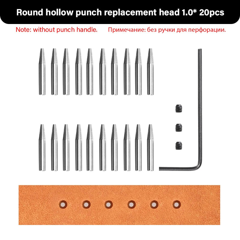 WUTA 3G Leder Pricking Iron mit Wechselkopf – Professionelles Lederlochwerkzeug aus 4Cr13 Stahl, Austauschbare Chisel- & Punch-Köpfe für DIY Lederarbeiten