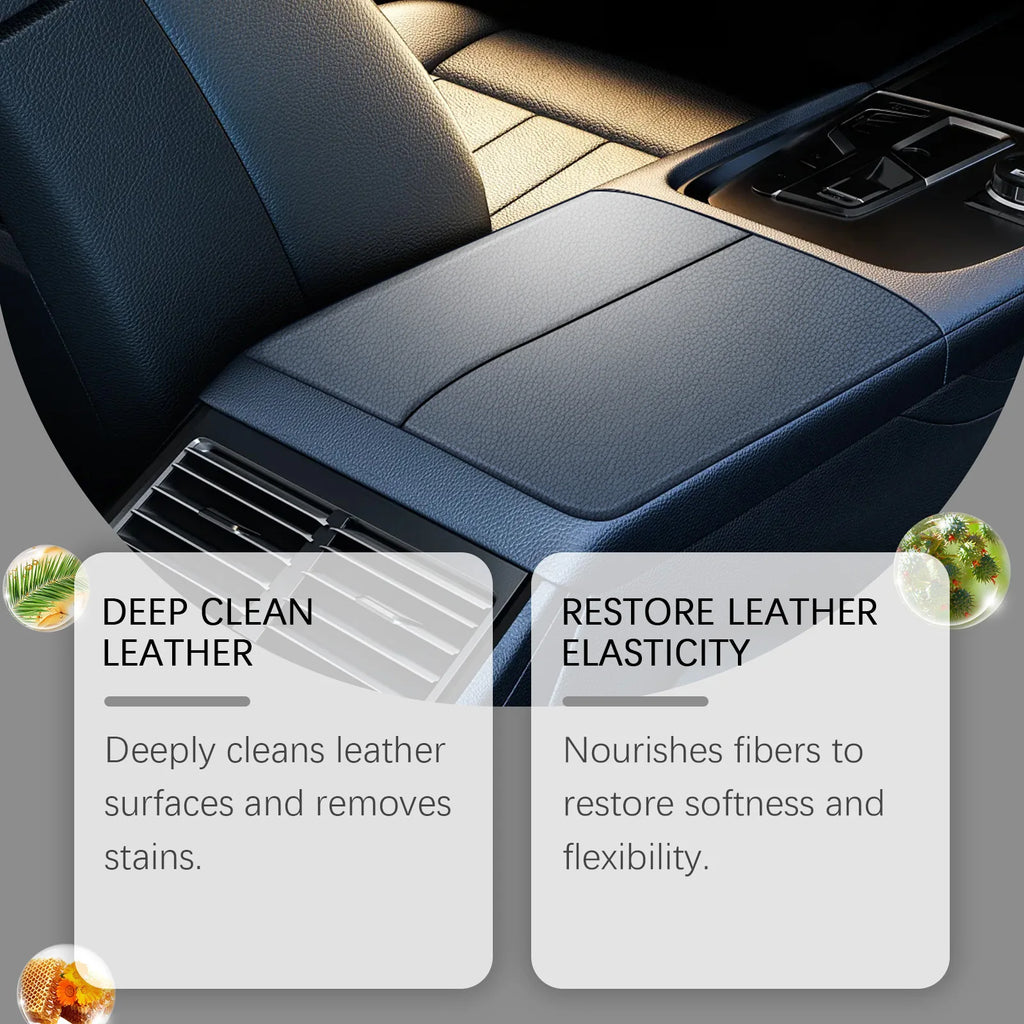 Leder Innenraum Pflegecreme mit Bienenwachs – Auto Leder Restaurationscreme für Glanz, Schutz & Fleckenentfernung (150 g)