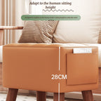 Minimalistischer Leder Fußhocker – Quadratischer Sofa- &amp; Couchtischhocker aus Kunstleder, kleiner Multifunktionshocker für Wohnzimmer 