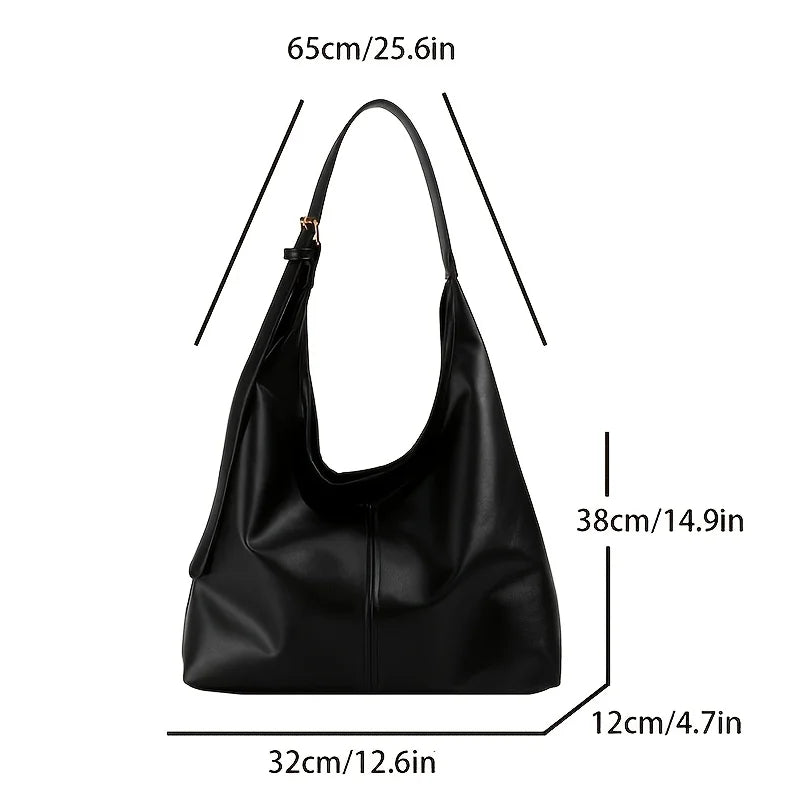 Große Damen Leder Tote Bag 2025 – Leichte Vintage Schultertasche mit viel Stauraum, minimalistischer & robuster Arbeits-Handtasche