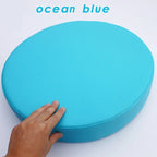 Rundes Sitzkissen aus Kunstleder Ø35 cm – Wasserdichtes, dick gepolstertes Stuhlkissen für Büro, Zuhause & Fahrzeug