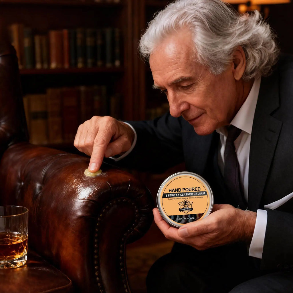 Leder Conditioner mit Bienenwachs – Polier- & Pflegebalsam für Jacken, Stiefel, Schuhe, Sofas & Möbel