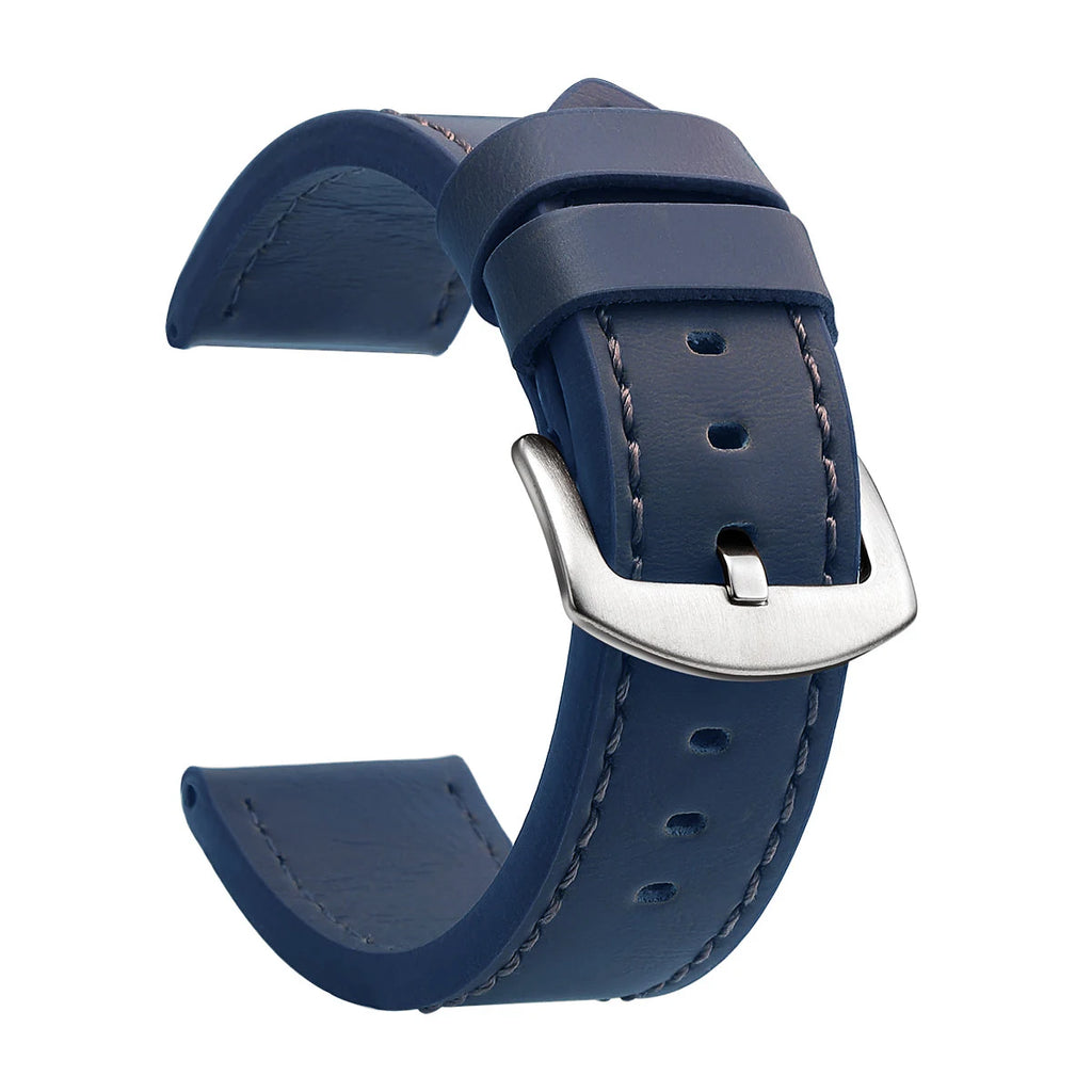 SAMCO Sport Vintage Leder-Uhrenarmband mit Edelstahlschließe - Correa de reloj clásica 18 / 20 / 22 / 24 mm para brazaletes