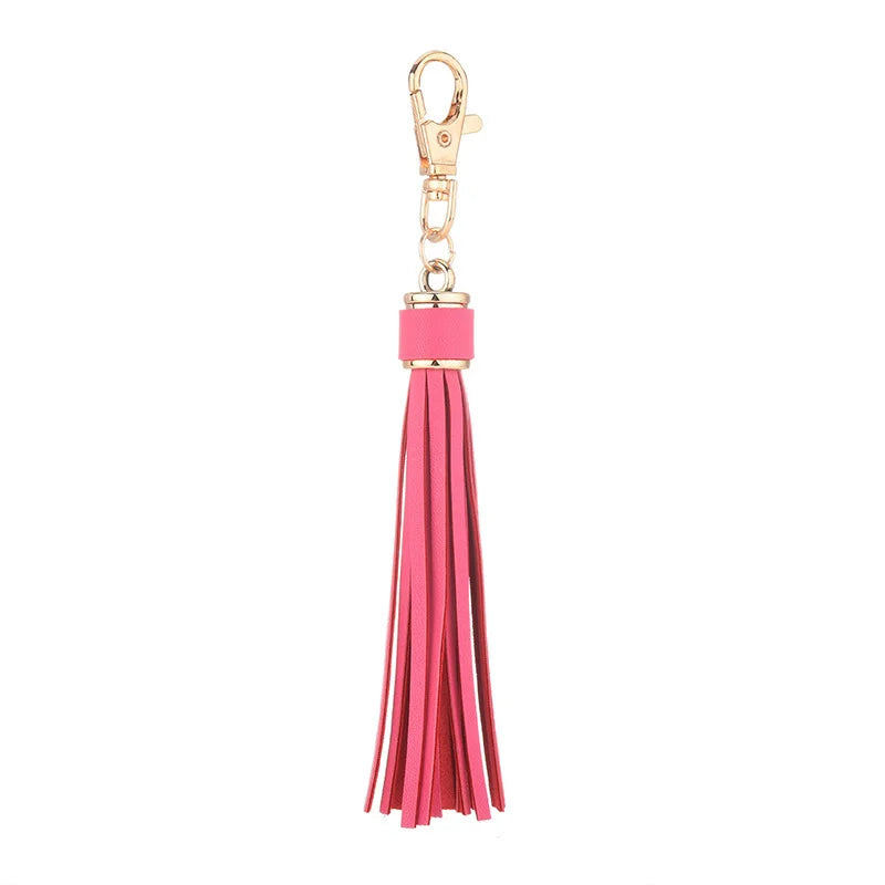 Trendiger Leder Quasten Schlüsselanhänger – Eleganter Tassel Keychain mit Karabinerhaken aus Metall für Taschen & Accessoires