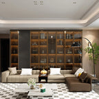 Luxus Lounge Sofa aus Echtleder im nordischen Stil – Kompaktes Designer-Ecksofa mit High-Rebound-Polsterung für modernes Wohnen