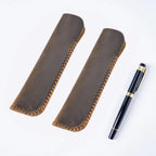 Handgefertigtes Vintage Leder Stifteetui aus Echtleder – Edle Schutzhülle für Füllfederhalter & Schreibgeräte | Stilvolles Pen Case für Schule & Büro