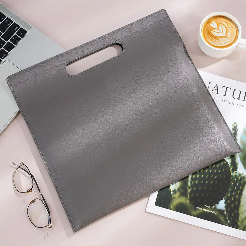 A4 PU Leder Dokumententasche mit Magnetverschluss – Organizador de oficina robusto y bolsa para tableta 32×34 cm 