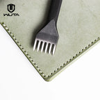WUTA Diamond Pricking Iron Lederchisel – Schwarzes Stichloch-Werkzeug mit 3 mm oder 4 mm Zahnabstand für präzise Lederhandarbeit