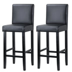 WOLTU Barstühle 2er Set aus Kunstleder – Gepolsterte Thekenstühle mit Rückenlehne & Massivholzgestell für Küche, Büro & Bistro