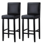 WOLTU Barstühle 2er Set aus Kunstleder – Gepolsterte Thekenstühle mit Rückenlehne & Massivholzgestell für Küche, Büro & Bistro
