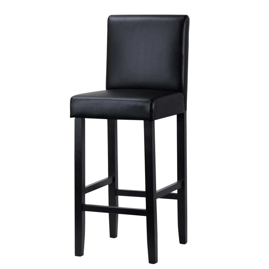 WOLTU Barstühle 2er Set aus Kunstleder – Gepolsterte Thekenstühle mit Rückenlehne & Massivholzgestell für Küche, Büro & Bistro